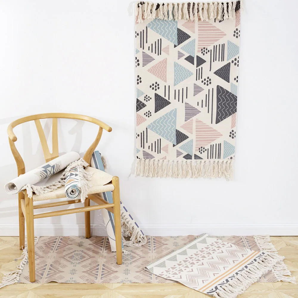 Cotton Linen Tassel Woven Carpet Floor Mat Door Bedroom Tapestry Decorative Blanket Tea Living Room Carpet Area Rug 
Cotton Linen Tassel Woven Carpet Floor Mat Door Bedroom Tapestry Decorative Blanket Tea Living Room Carpet Area Rug