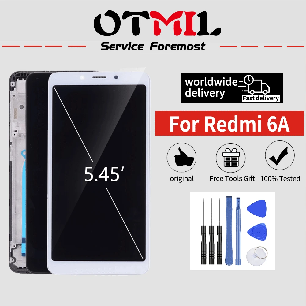5.45" Original For Xiaomi Redmi 6 6A LCD Display Touch Screen Digitizer Assembly with Frame For Redmi 6 LCD Display Replacement 
5.45" Original For Xiaomi Redmi 6 6A LCD Display Touch Screen Digitizer Assembly with Frame For Redmi 6 LCD Display Replacement