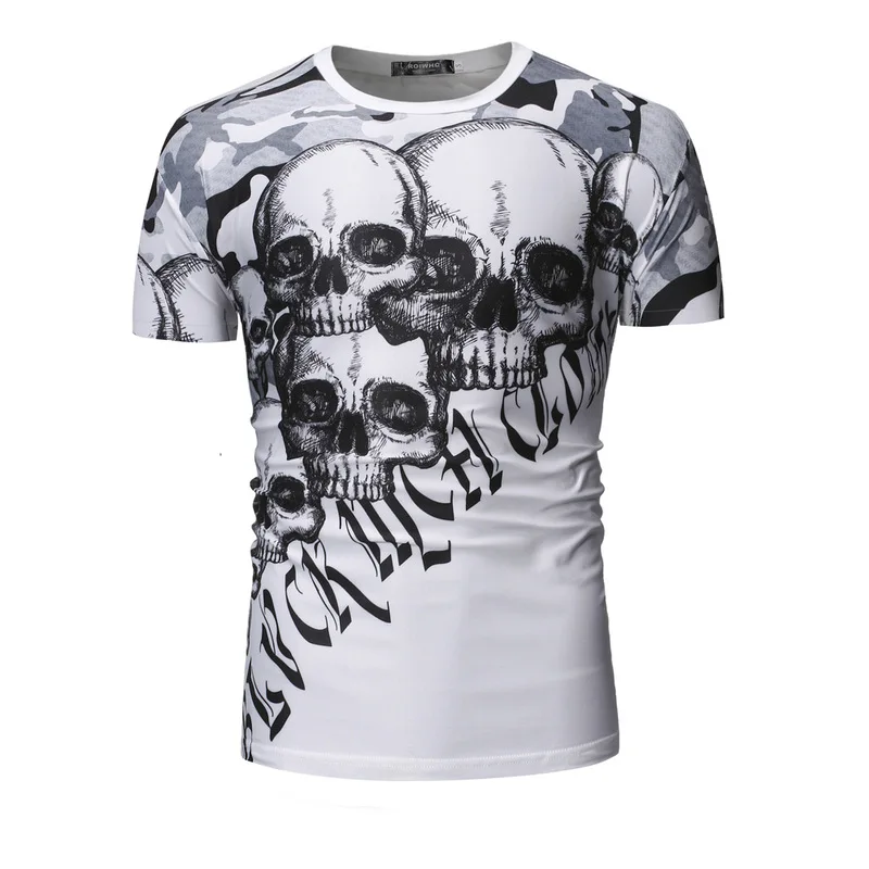 Large Size Hot Models Europe And America Short Sleeve Skull T-shirt Base Shirt Casual Short T-shirt 18
Large Size Hot Models Europe And America Short Sleeve Skull T-shirt Base Shirt Casual Short T-shirt 18
