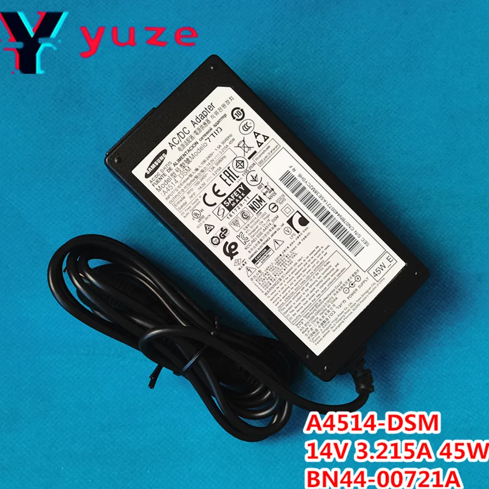AC Adapter Power Supply Charger A4514-DSM 14V 3.215A 45W BN44-00721A For Samsung UE22F5405AK U28E590D S27E591C 27D590C A4514_DSM
AC Adapter Power Supply Charger A4514-DSM 14V 3.215A 45W BN44-00721A For Samsung UE22F5405AK U28E590D S27E591C 27D590C A4514_DSM