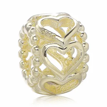 Authentic 925 Sterling Silver Bead Charm Gold Color Lucky In Love Heart Spacer Beads Fit Pandora Bracelet Bangle DIY Jewelry
Authentic 925 Sterling Silver Bead Charm Gold Color Lucky In Love Heart Spacer Beads Fit Pandora Bracelet Bangle DIY Jewelry