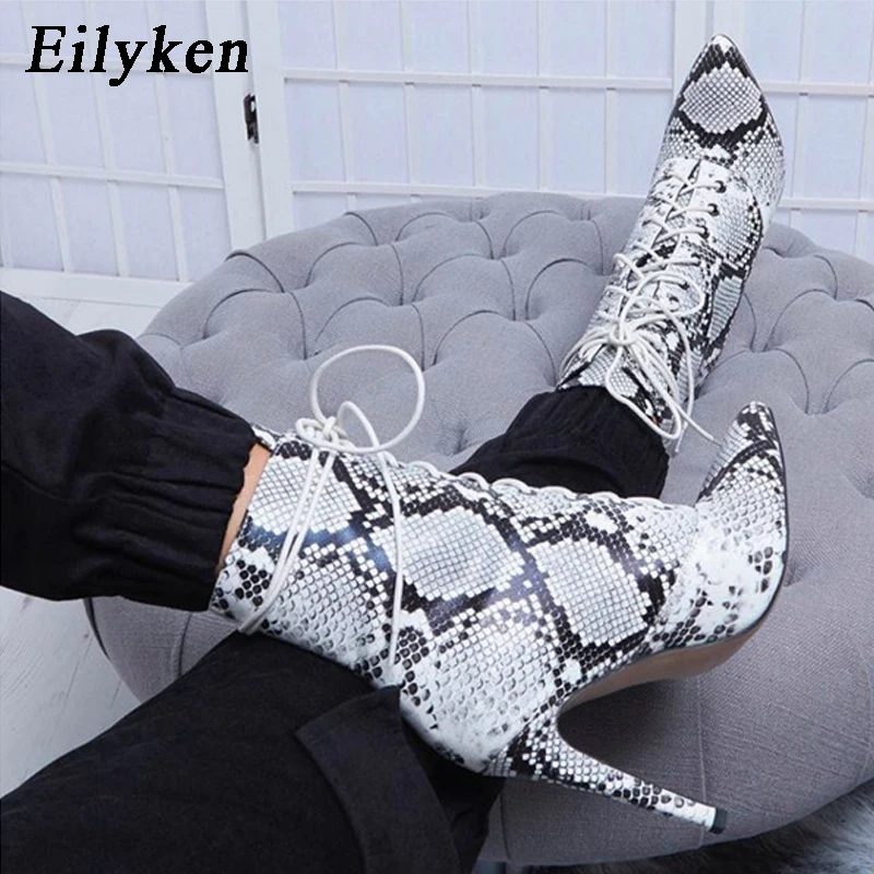 Eilyken Print Snake Microfiber Leather high heels Ankle Boots For Women Footwear Female Winter Lace-Up Boots Women shoes
Eilyken Print Snake Microfiber Leather high heels Ankle Boots For Women Footwear Female Winter Lace-Up Boots Women shoes
