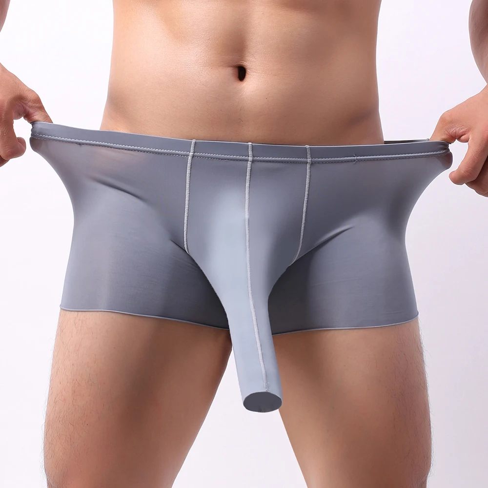 

Men's Sexy Boxer Underwear Elephant Nose Bulge Pouch Male Panties Mid-Rise Briefs Breathable Underpants Cuecas Boxers Men Boxers