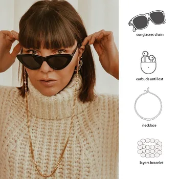 Reading Sunglasses Metal Cuban Chain Eyeglasses Chain Pearl Beads Mask Chain Necklace Earphone Anti-Loss Chain Multi-Wear Chain
Reading Sunglasses Metal Cuban Chain Eyeglasses Chain Pearl Beads Mask Chain Necklace Earphone Anti-Loss Chain Multi-Wear Chain