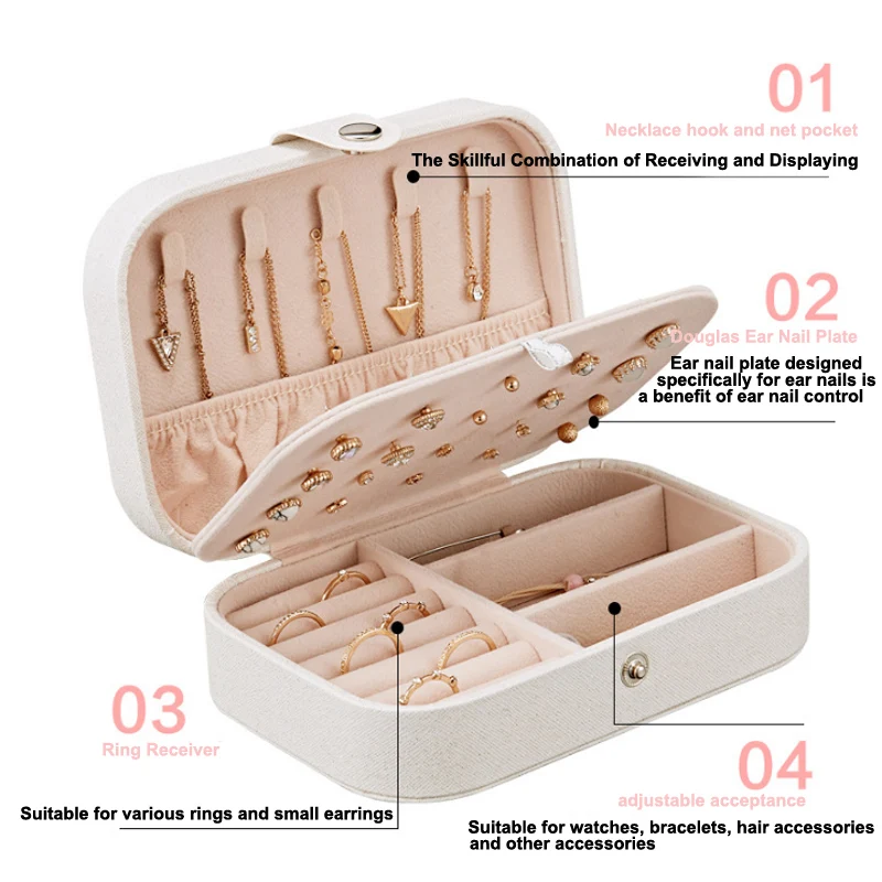 Fashion Jewelry Box Travel Comestic Jewelry Casket Organizer Makeup Lipstick Storage Box Beauty Container Necklace Gift 
Fashion Jewelry Box Travel Comestic Jewelry Casket Organizer Makeup Lipstick Storage Box Beauty Container Necklace Gift