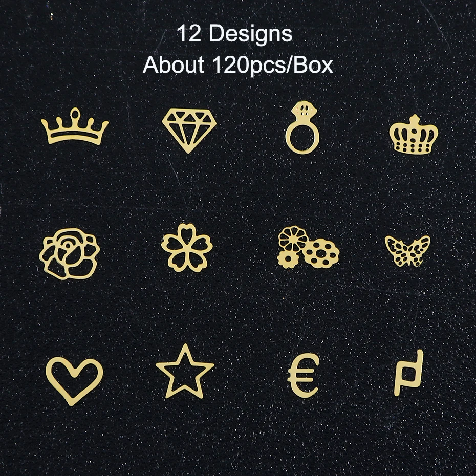 1 box Gold Hollow Out Nail Glitter Sequins Mixed Flowers Star Designs Metal Thin Slice Paillette Polish Nails Decoration LY970-E (4)