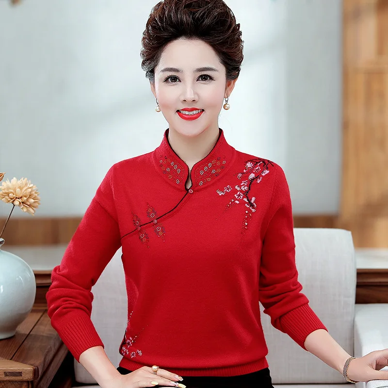 Wool Sweater Women's 20189 New Style Pullover Printed Warm Middle-aged Women Dress Retro Woollen Sweater Short
Wool Sweater Women's 20189 New Style Pullover Printed Warm Middle-aged Women Dress Retro Woollen Sweater Short