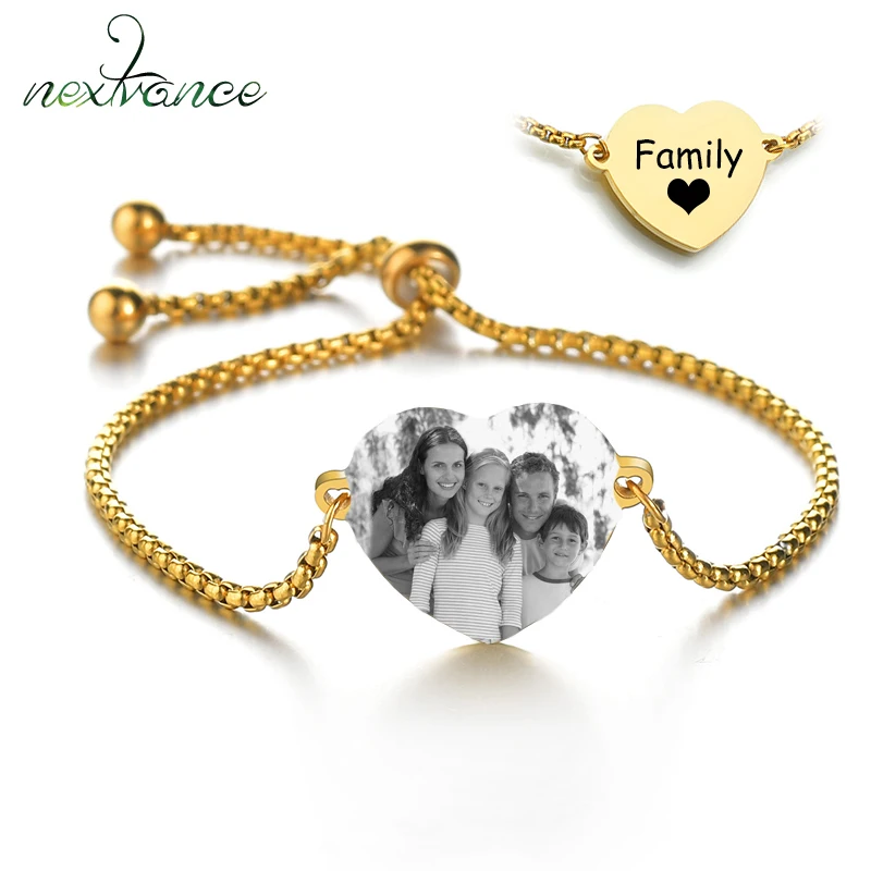 Nextvance Stainless Steel Custom Photo Name Pendant Bracelet Personalized Engraved Heart ID Tag Bangles For Family Gift
Nextvance Stainless Steel Custom Photo Name Pendant Bracelet Personalized Engraved Heart ID Tag Bangles For Family Gift