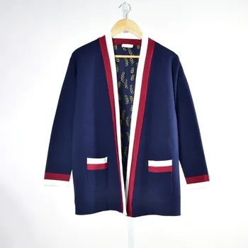 2019 Spring New Style British Style Double Simple Temperament Sweater Cardigan Contrast Color Knitted Sweater Women
2019 Spring New Style British Style Double Simple Temperament Sweater Cardigan Contrast Color Knitted Sweater Women