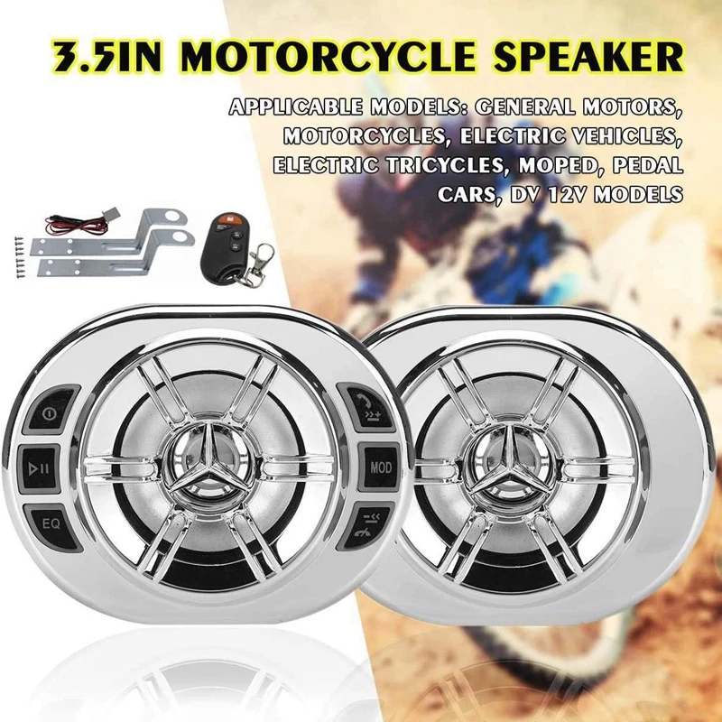 Motorcycle Stereo Speakers 3.5 Inch Bluetooth MP3 Player Waterproof Active Call FM o for Motor Scooter Bike ATV UTV
Motorcycle Stereo Speakers 3.5 Inch Bluetooth MP3 Player Waterproof Active Call FM o for Motor Scooter Bike ATV UTV