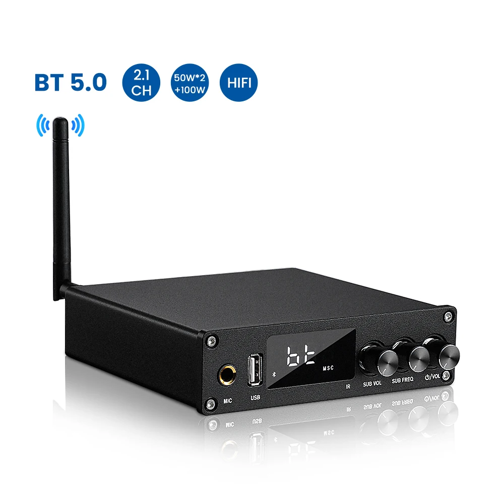 AIYIMA аудио Bluetooth усилитель TPA3116 Hifi стерео 2 1 каналов COAX/OPT/HDMI MIC караоке Amp USB