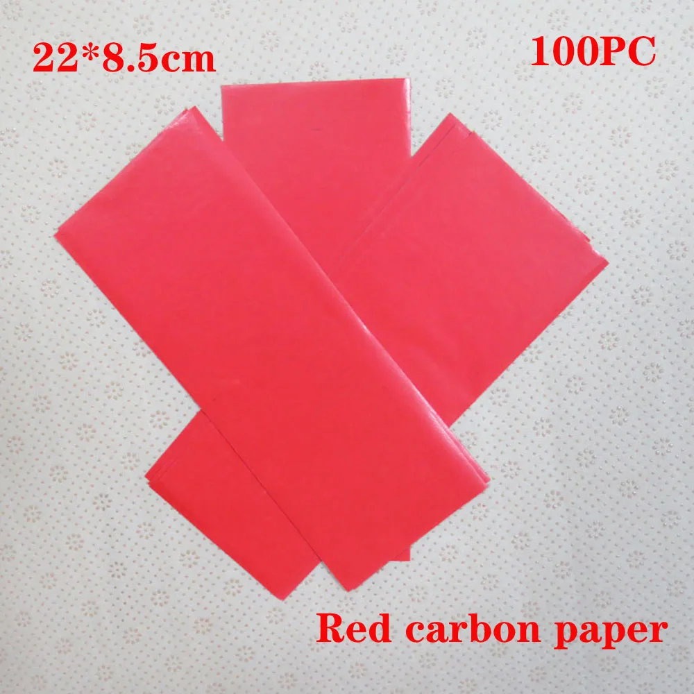Red copy paper carbon steel wax paper transfer paper red double-sided copy paper 22*8.5cm 100pc
Red copy paper carbon steel wax paper transfer paper red double-sided copy paper 22*8.5cm 100pc