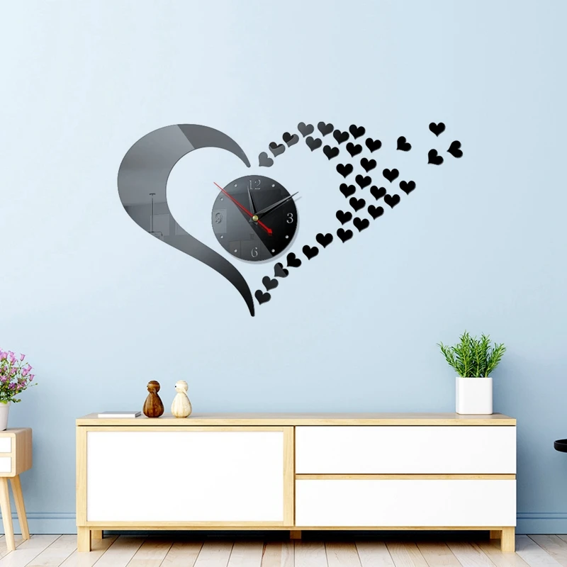 New 3D Mirror Heart-shaped Art Wall Clock Decal DIY Mirror Wall Watch Living Room Decoration Kids Gifts Clocks Home Decor
New 3D Mirror Heart-shaped Art Wall Clock Decal DIY Mirror Wall Watch Living Room Decoration Kids Gifts Clocks Home Decor