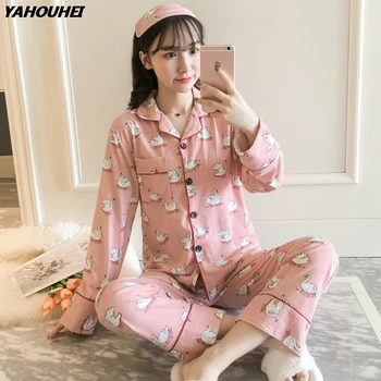 2019 Autumn Winter 100% Cotton Striped Pajama Sets For Women Long Sleeve Print Pyjama Pijama Mujer Lounge Homewear Home Clothing
2019 Autumn Winter 100% Cotton Striped Pajama Sets For Women Long Sleeve Print Pyjama Pijama Mujer Lounge Homewear Home Clothing