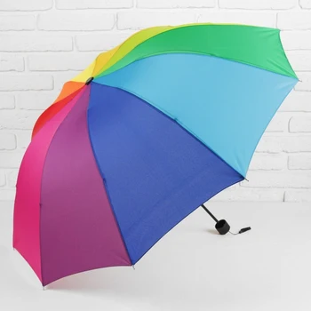Mechanical umbrella "Rainbow", windproof, rubberized handle, 4 folds, 10 needles, R = 50 cm, multicolored
Mechanical umbrella "Rainbow", windproof, rubberized handle, 4 folds, 10 needles, R = 50 cm, multicolored
