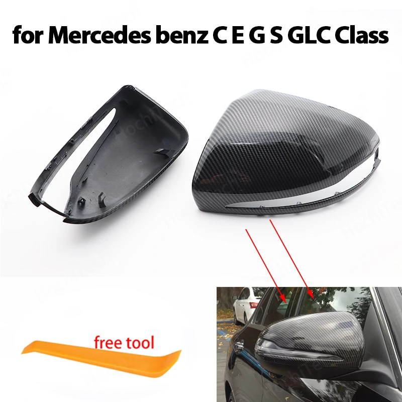 Боковые зеркальные крышки для Mercedes Benz W205 W222 W213 W238 X205 X253 C217 C253 W253 C S GLC E G Class AMG замена