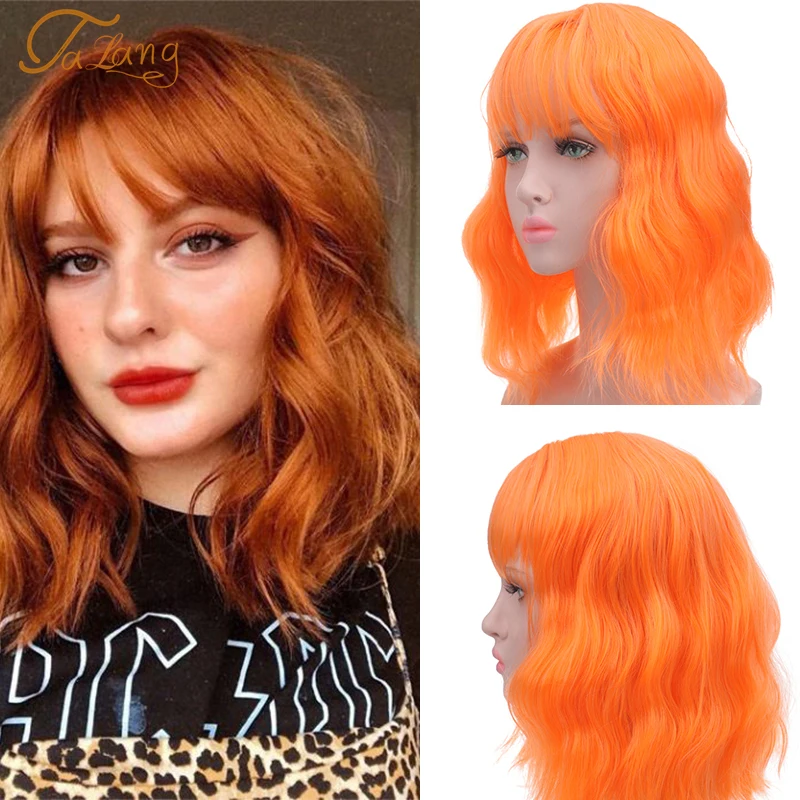 TALANG Synthetic Medium Length blue Orange Water Wave Wigs with Air Bangs Lolita Cosplay Wigs for White/Black Women
TALANG Synthetic Medium Length blue Orange Water Wave Wigs with Air Bangs Lolita Cosplay Wigs for White/Black Women