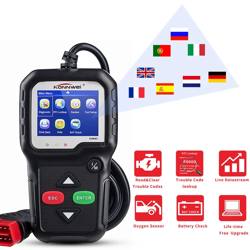 2.4 inch Screen Car Fault Diagnosis Scanner Vehicle Scanner Computer OBD 2 Automotive Scanner OBD Car Diagnostic Tool Russian
2.4 inch Screen Car Fault Diagnosis Scanner Vehicle Scanner Computer OBD 2 Automotive Scanner OBD Car Diagnostic Tool Russian