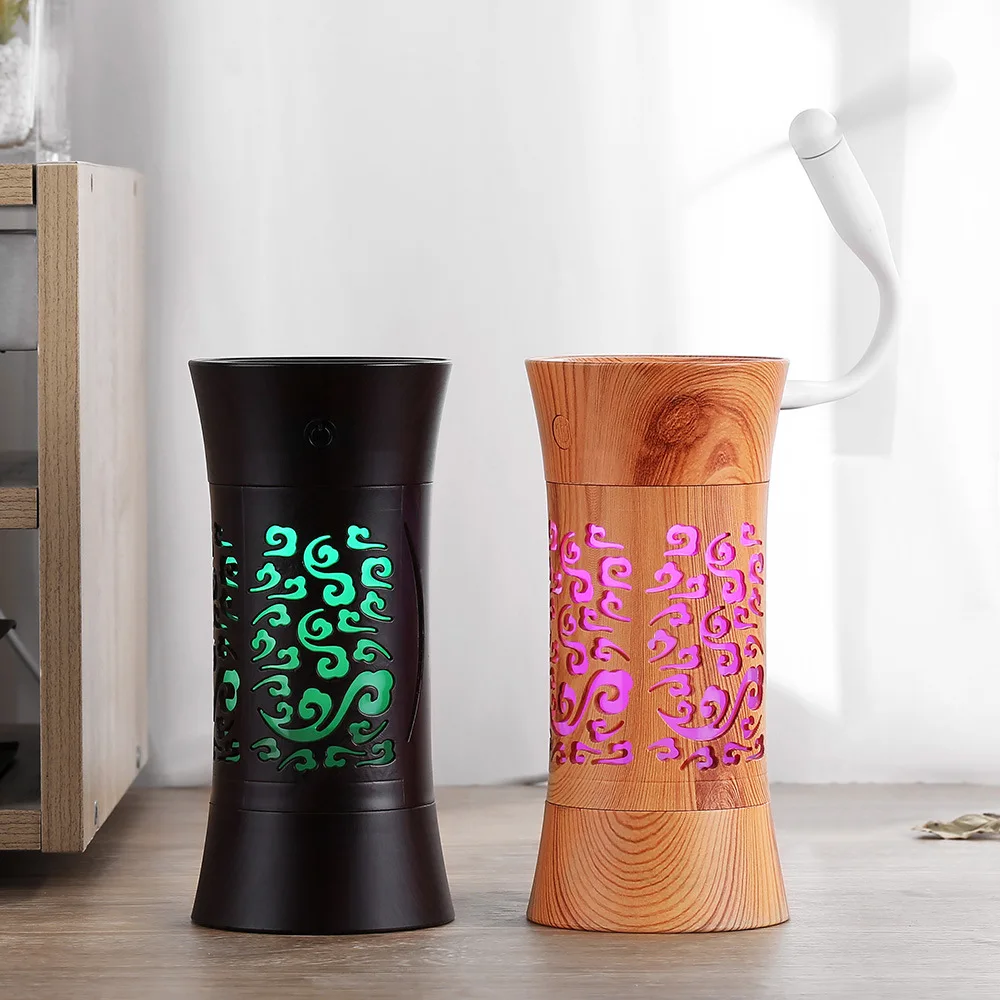 260ML USB Ultrasonic Air Humidifier Wood Grain Cylinder Portable Aromatherapy Diffuser 7 LED Color Light Change For Home SPA
260ML USB Ultrasonic Air Humidifier Wood Grain Cylinder Portable Aromatherapy Diffuser 7 LED Color Light Change For Home SPA
