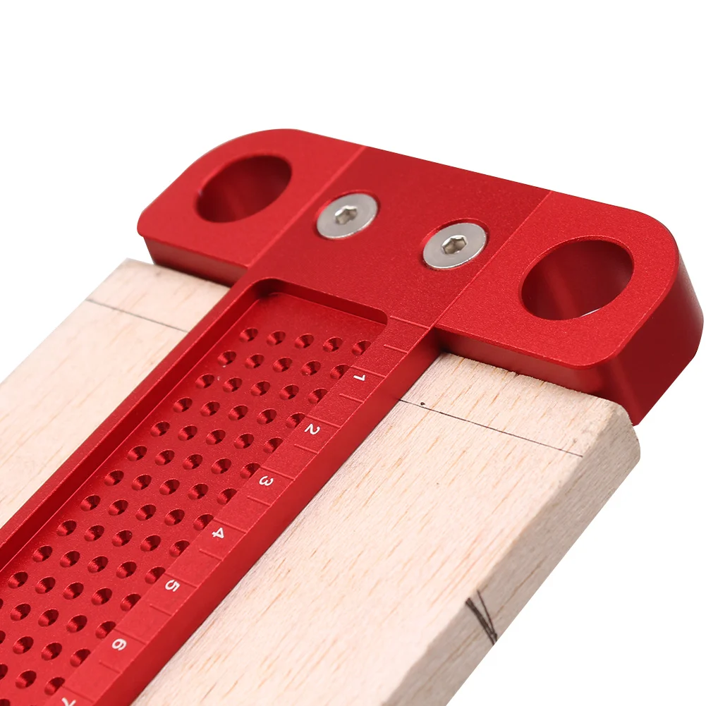 160/200/260mm woodworking ruler measuring tools high precision T-type aluminum alloy hole ruler Scribing Gauge woodworking tools