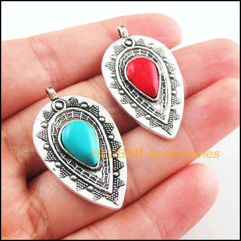 6Pcs Retro Tibetan Silver Tone Teardrop Flower Blue&Red Stone Charms Pendants 20.5x35mm
6Pcs Retro Tibetan Silver Tone Teardrop Flower Blue&Red Stone Charms Pendants 20.5x35mm