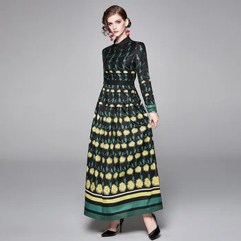 Spring and Autumn Vintage Noble Ladies Dress Fashion Wild Print Shirt Collar Dresses Womens Clothes Green Splice
Spring and Autumn Vintage Noble Ladies Dress Fashion Wild Print Shirt Collar Dresses Womens Clothes Green Splice
