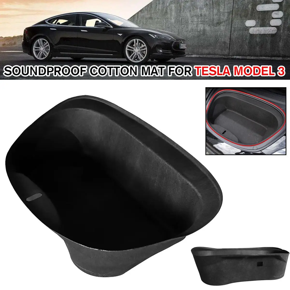 NEW 1PCS Black Front Trunk Cotton Mat Sound Proof Protector Cotton For Tesla Model 3 2017 2018 2019
NEW 1PCS Black Front Trunk Cotton Mat Sound Proof Protector Cotton For Tesla Model 3 2017 2018 2019