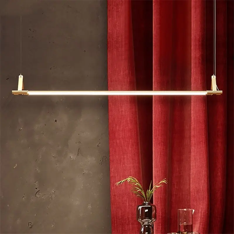 Nordic Modern Minimalist Pendant Lights Simple Long Strip Restaurant Bar Hanglamp Creative Luxury Brass Dining Room Hanging Lamp
Nordic Modern Minimalist Pendant Lights Simple Long Strip Restaurant Bar Hanglamp Creative Luxury Brass Dining Room Hanging Lamp