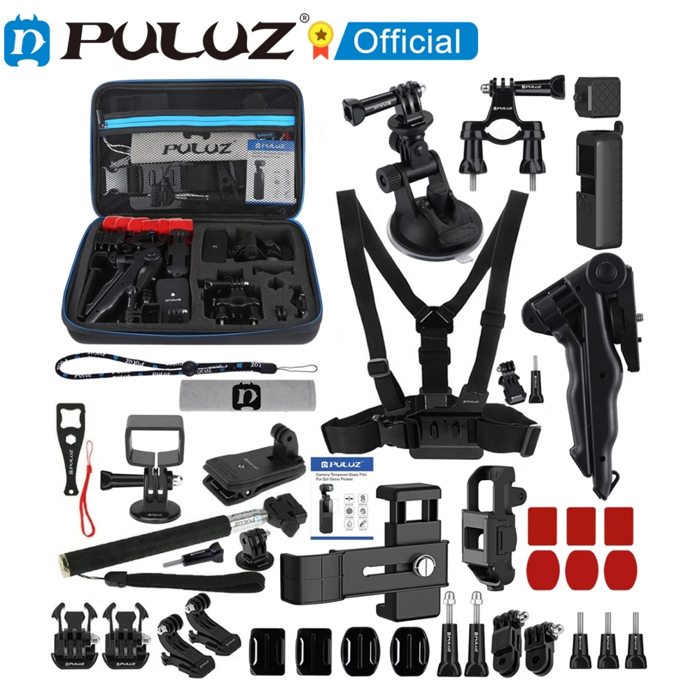 Аксессуары для экшн-камеры PULUZ 43 в 1 для DJI Osmo, Карманный чехол, комбинированные наборы, сумка для хранения, ремешок, кронштейн, рамка
Аксессуары для экшн-камеры PULUZ 43 в 1 для DJI Osmo, Карманный чехол, комбинированные наборы, сумка для хранения, ремешок, кронштейн, рамка