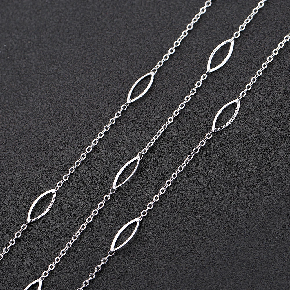 

1 Meter 316L Stainless Steel Never Fade Cross Link Oval Bulk Chain Fit DIY Handmade Bracelet Necklace Jewelry Making Findings