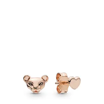 2020 New Authentic 925 sterling silver Rose Gold Lioness and Heart Earring Studs For Women Simple Earring Jewelry gift
2020 New Authentic 925 sterling silver Rose Gold Lioness and Heart Earring Studs For Women Simple Earring Jewelry gift