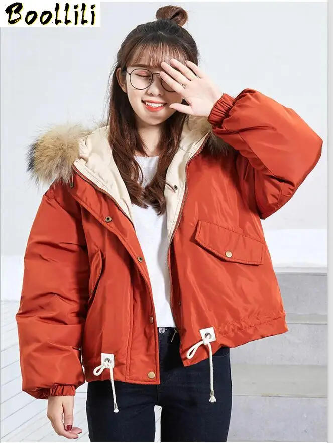 Boollili Short White Duck Down Jacket Women Winter Large Fur Collar Korean Hooded Parka Pink Coat Jackets Campera Mujer 
Boollili Short White Duck Down Jacket Women Winter Large Fur Collar Korean Hooded Parka Pink Coat Jackets Campera Mujer