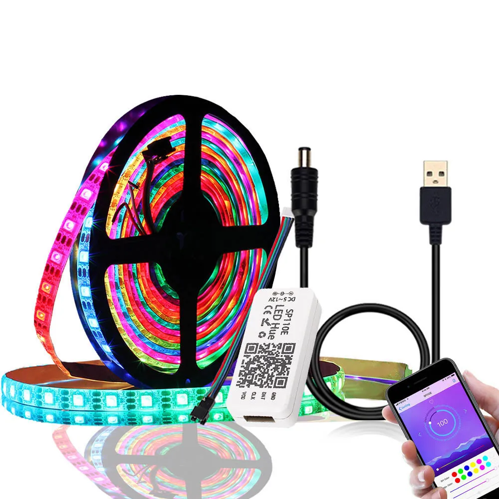 DC 5V 1m/2m USB LEDs Strips Light Kit RGB 5050 Color Changing ribbon led Rope Lights BT APP Control Individually Addressable
DC 5V 1m/2m USB LEDs Strips Light Kit RGB 5050 Color Changing ribbon led Rope Lights BT APP Control Individually Addressable