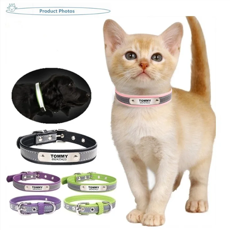 Reflective Leather Customized Cat Collar Personalized Dog ID Collar Engraving Name and Phone number
Reflective Leather Customized Cat Collar Personalized Dog ID Collar Engraving Name and Phone number