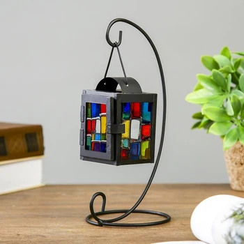 Metal candlestick for 1 candle "Flashlight with stained glass" black 22.5х11х10 cm
Metal candlestick for 1 candle "Flashlight with stained glass" black 22.5х11х10 cm