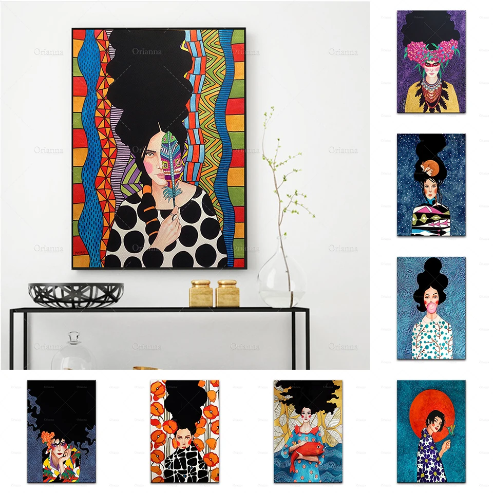 Abstract Colorful Girl Handdraw Characters Oil Painting On Canvas Posters And Prints Wall Picture Art For Living Room With Frame
Abstract Colorful Girl Handdraw Characters Oil Painting On Canvas Posters And Prints Wall Picture Art For Living Room With Frame