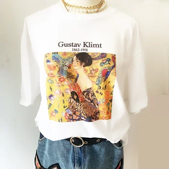 JBH-Gustav Klimt Letter Print T-Shirt Summer Women's Loose T-Shirt Chic Harajuku Pattern Art Oil Painting Fashion Vintage Top
JBH-Gustav Klimt Letter Print T-Shirt Summer Women's Loose T-Shirt Chic Harajuku Pattern Art Oil Painting Fashion Vintage Top
