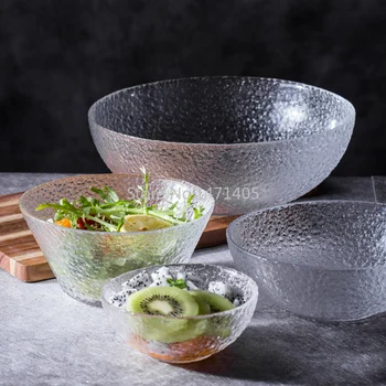 Japanese Style Glass Bowl Creative Ice Condensed Pattern Transparent Round Salad Bowl Household Tableware Large Noodle Bowl
Japanese Style Glass Bowl Creative Ice Condensed Pattern Transparent Round Salad Bowl Household Tableware Large Noodle Bowl