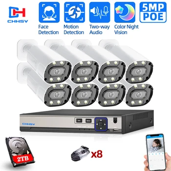8CH 5MP NVR Kit POE Security Camera System Outdoor Waterproof 5MP Two-way Audio IP Camera IR-Cut CCTV Video Surveillance System
8CH 5MP NVR Kit POE Security Camera System Outdoor Waterproof 5MP Two-way Audio IP Camera IR-Cut CCTV Video Surveillance System