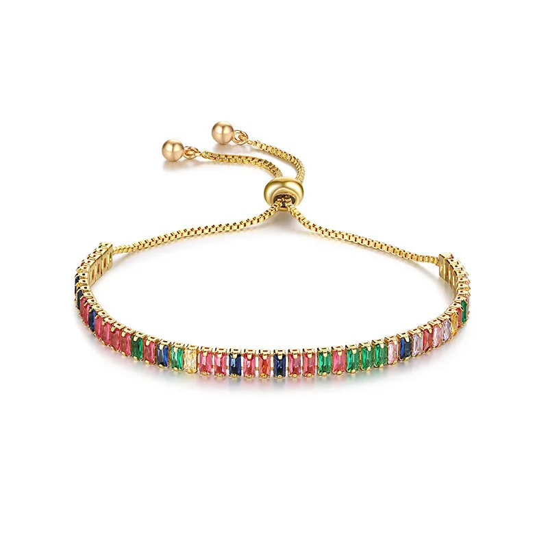 CZ Rainbow Charm Bracelet Colorful Crystal Gold Chain Bracelets BFF Jewelry Box Link Pulseras Mujer Graduation Gift
CZ Rainbow Charm Bracelet Colorful Crystal Gold Chain Bracelets BFF Jewelry Box Link Pulseras Mujer Graduation Gift