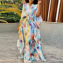 VONDA Elegant Summer Maxi Dress 2021 Women Sundress 3/4 Sleeve Vintage Printed Holiday Party Dress Belted Vestidos Oversized
VONDA Elegant Summer Maxi Dress 2021 Women Sundress 3/4 Sleeve Vintage Printed Holiday Party Dress Belted Vestidos Oversized