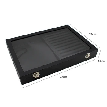 New Big PU Black Carrying Case with Glass Cover Jewelry Ring Display Box Tray Holder Storage Box Organizer Earrings Ring Bracele
New Big PU Black Carrying Case with Glass Cover Jewelry Ring Display Box Tray Holder Storage Box Organizer Earrings Ring Bracele