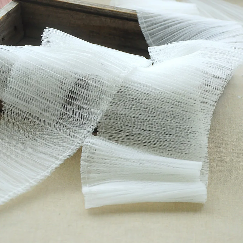 1M Pleated Mesh Guipure Tulle Lace Skirt Trim 10cm Diy Ribbon Sewing Clothes Crafts White Pink Lace Fabric For Dress Decoration
1M Pleated Mesh Guipure Tulle Lace Skirt Trim 10cm Diy Ribbon Sewing Clothes Crafts White Pink Lace Fabric For Dress Decoration