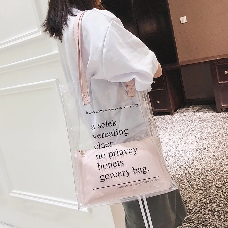 Summer bag transparent bag women's new trend single - shoulder bag women's bag big bag candy beach bag mother bag.
Summer bag transparent bag women's new trend single - shoulder bag women's bag big bag candy beach bag mother bag.