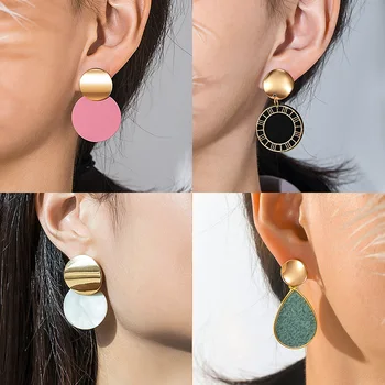New Korean Statement Round Earrings For Women Geometric Gold Shell Fluff Dangle Drop Earrings Brincos 2020 Fashion Jewelry 
New Korean Statement Round Earrings For Women Geometric Gold Shell Fluff Dangle Drop Earrings Brincos 2020 Fashion Jewelry