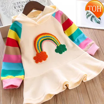 Girls Party Dress New Princess Dress Knitted Rainbow Colorful Kids Girl Dresses Sweet Hooded Children Clothing
Girls Party Dress New Princess Dress Knitted Rainbow Colorful Kids Girl Dresses Sweet Hooded Children Clothing