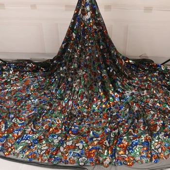 Hot Sale Colorful Sequins Lace Fabric Popular French Tulle Lace Fabric with Sequins for Wedding Party Sequence Lace QF3215B 
Hot Sale Colorful Sequins Lace Fabric Popular French Tulle Lace Fabric with Sequins for Wedding Party Sequence Lace QF3215B