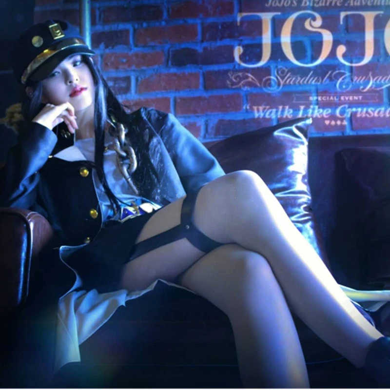 

Anime JoJo's Bizarre Adventure Cosplay Costume Set Kujo Jotaro Kuujou Joutarou Cosplay Suit Men Women Customized