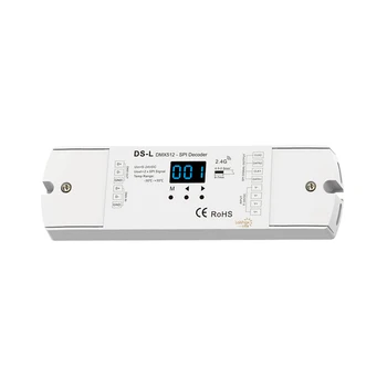 DS-L DMX to SPI decoder DMX512-SPI decoder and RF SPI controller 3 digital display 32 dynamic modes Optional RF RGB/RGBW remote
DS-L DMX to SPI decoder DMX512-SPI decoder and RF SPI controller 3 digital display 32 dynamic modes Optional RF RGB/RGBW remote