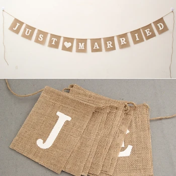 

Jute Burlap Bunting Rustic Just Married Mr Mrs Wedding Banner Garland Party Flags Candy Bar Decoration Event Supplies 893500